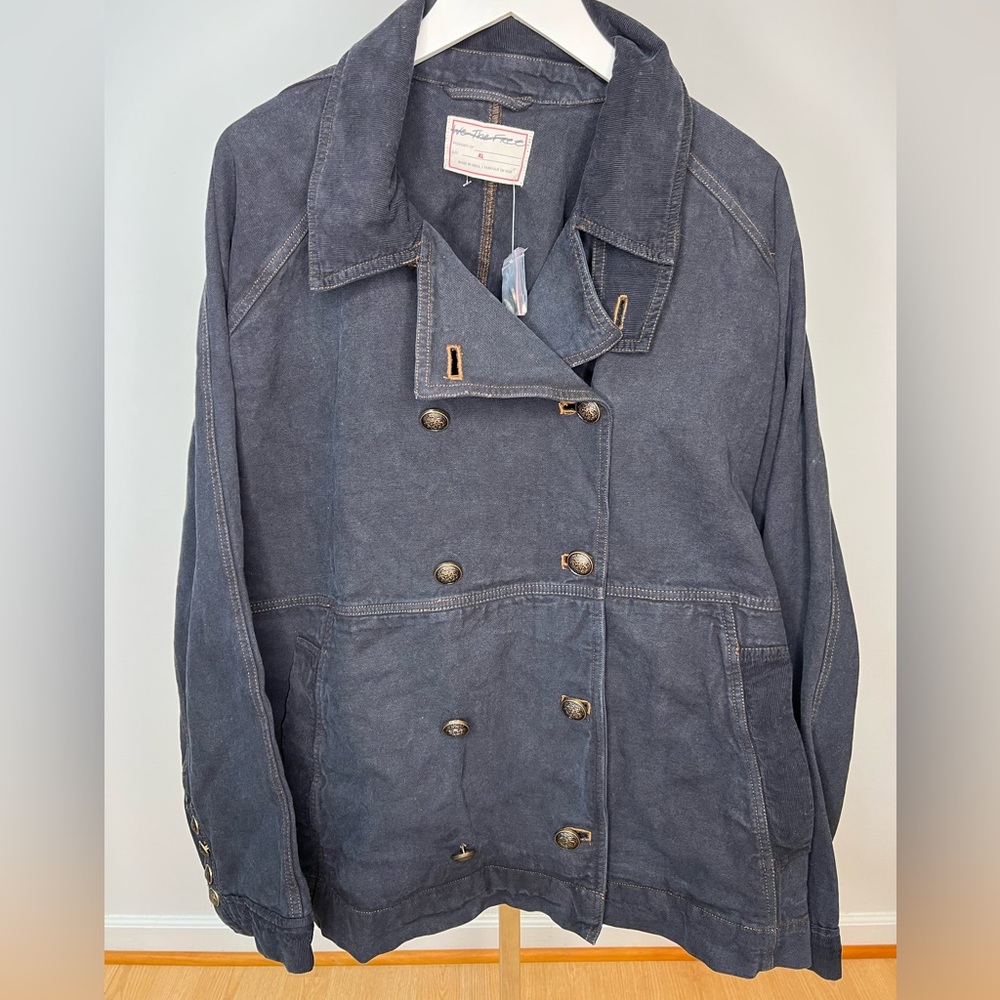 We the Free People Utility Military Double Breasted Buttons Jacket